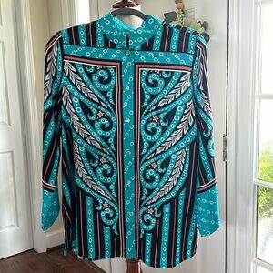 Bob Mackie Sz L Button Front Blouse